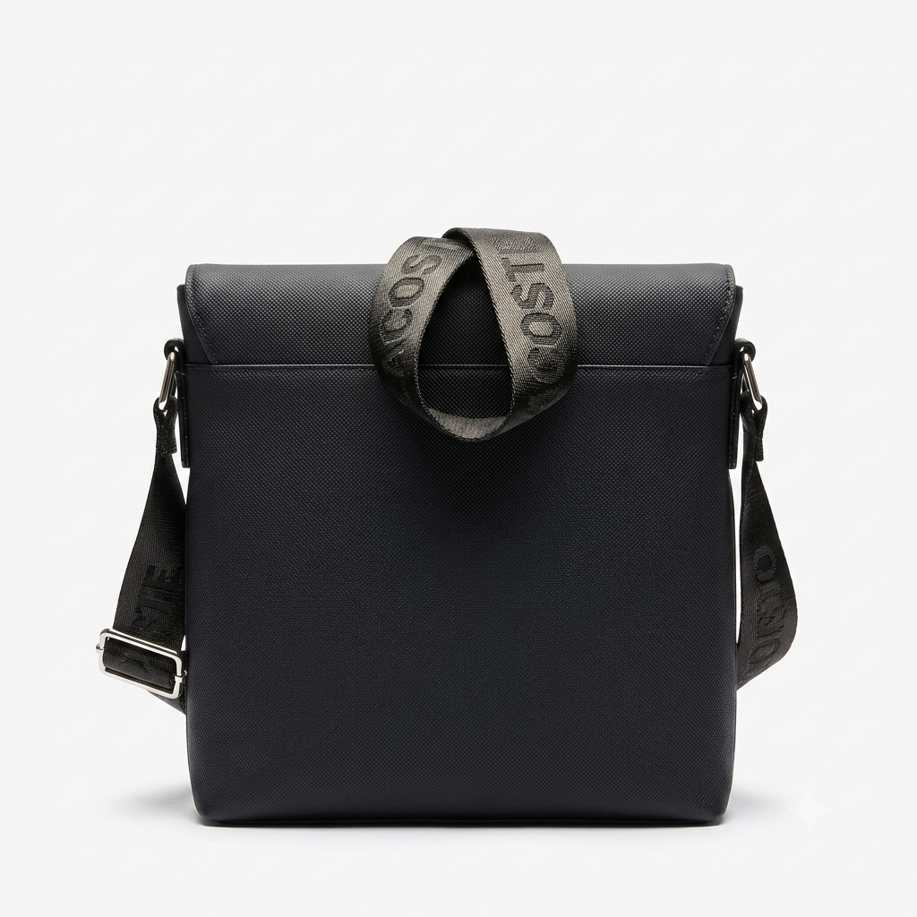 Lacoste Men's Vertical Flat Crossbody Bag - Black #0017