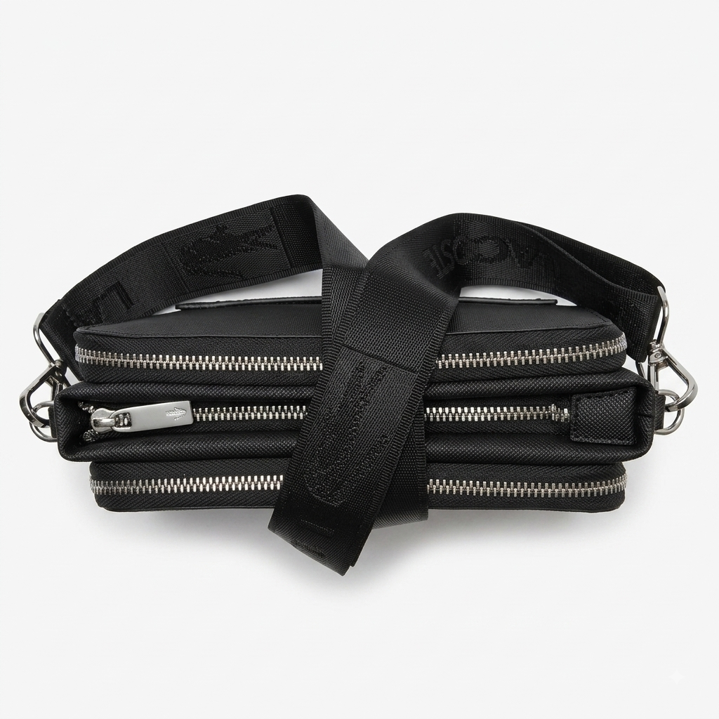 Lacoste black Leather Crossbody Handbag #0025