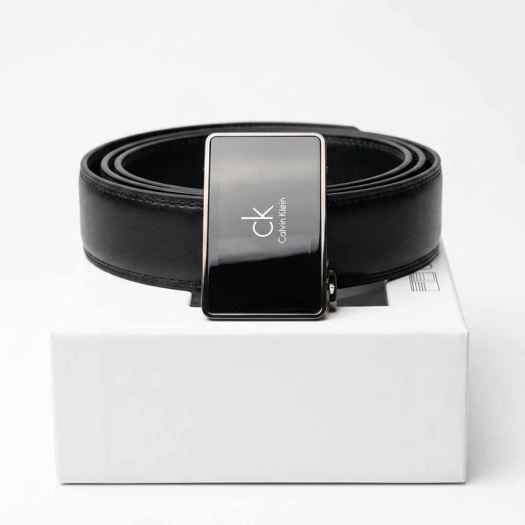 Calvin Klein Men's Leather Accessory Gift Set - Bifold Wallet & Automatic Buckle Belt with Premium Box #08