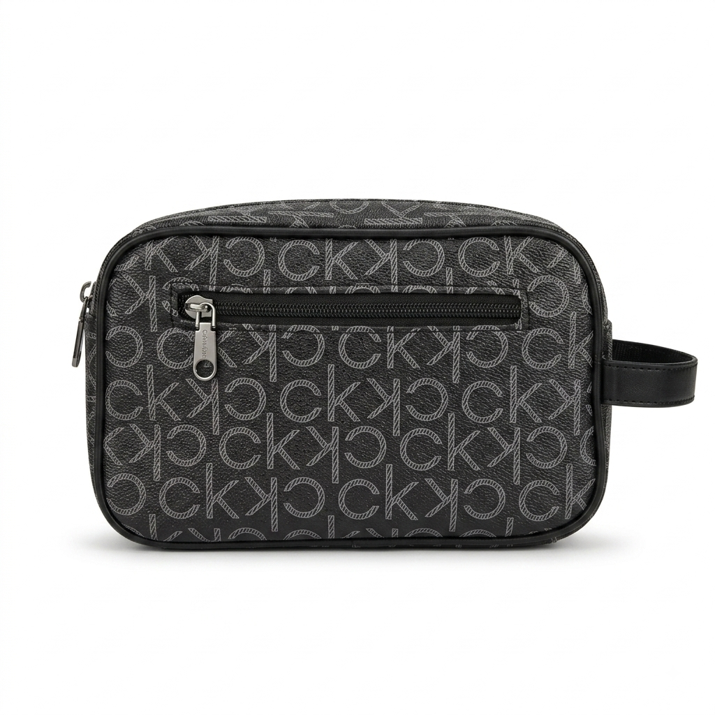 Calvin Klein Men's Monogram Toiletry & Pouch Bag - Black/Charcoal #0024