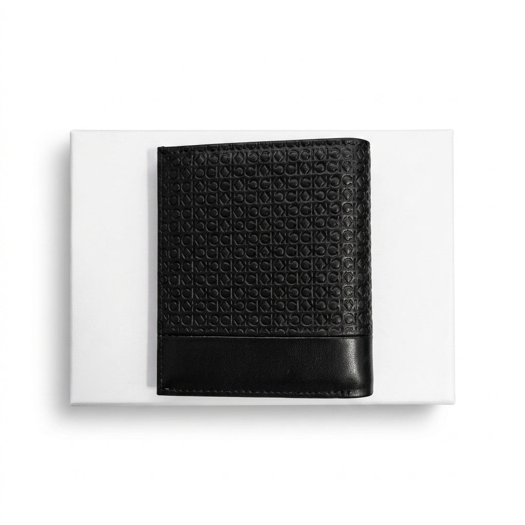 Men's Calvin Klein Premium Leather Wallet in Classic Black #0007