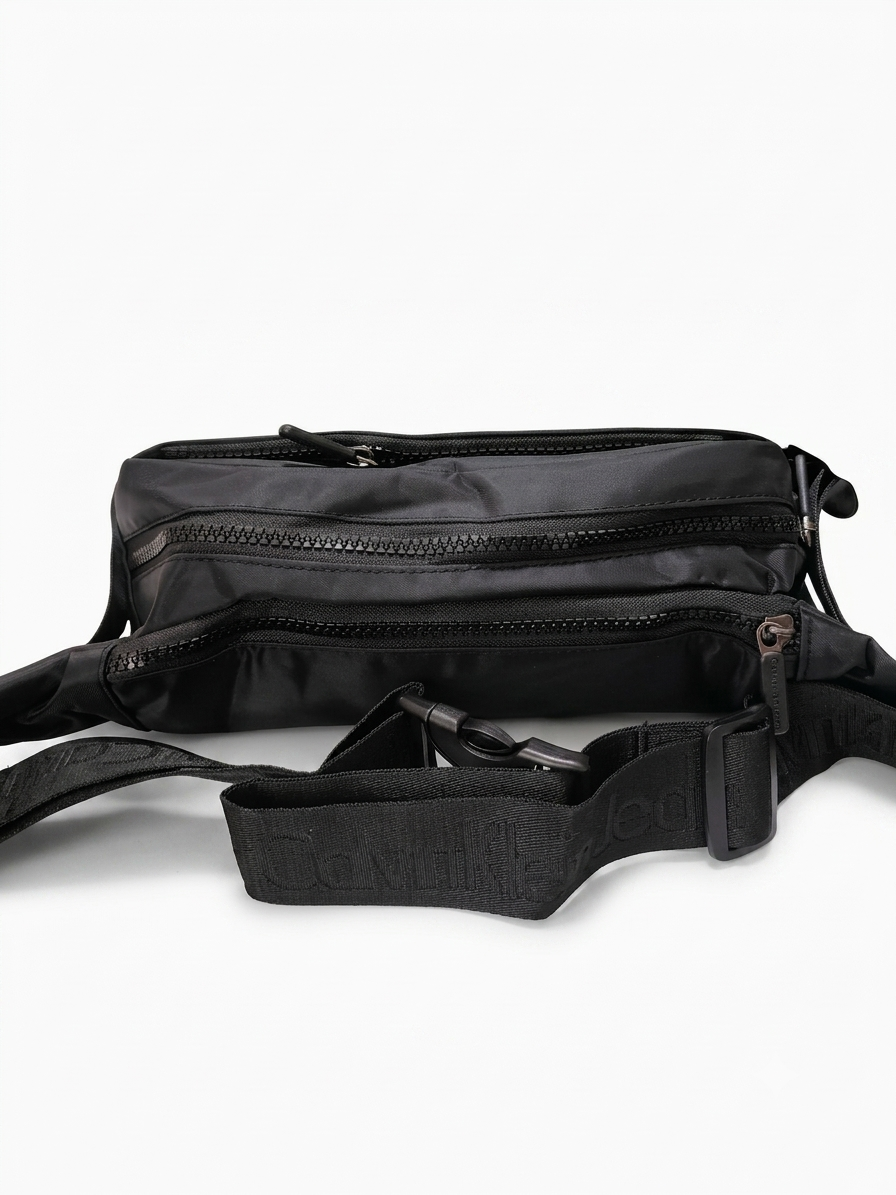 Calvin Klein Jeans Men's Black Multi-Zipper Waist Bag #0021