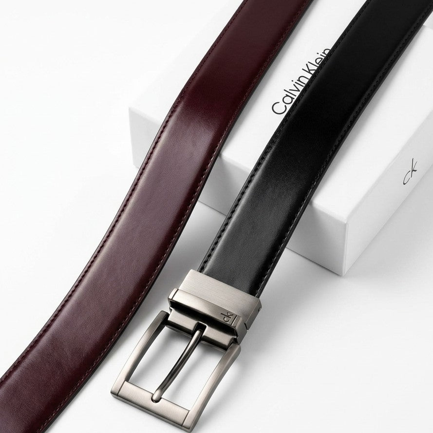 Calvin Klein Men's Reversible Genuine Leather Belt with Gift Box #18