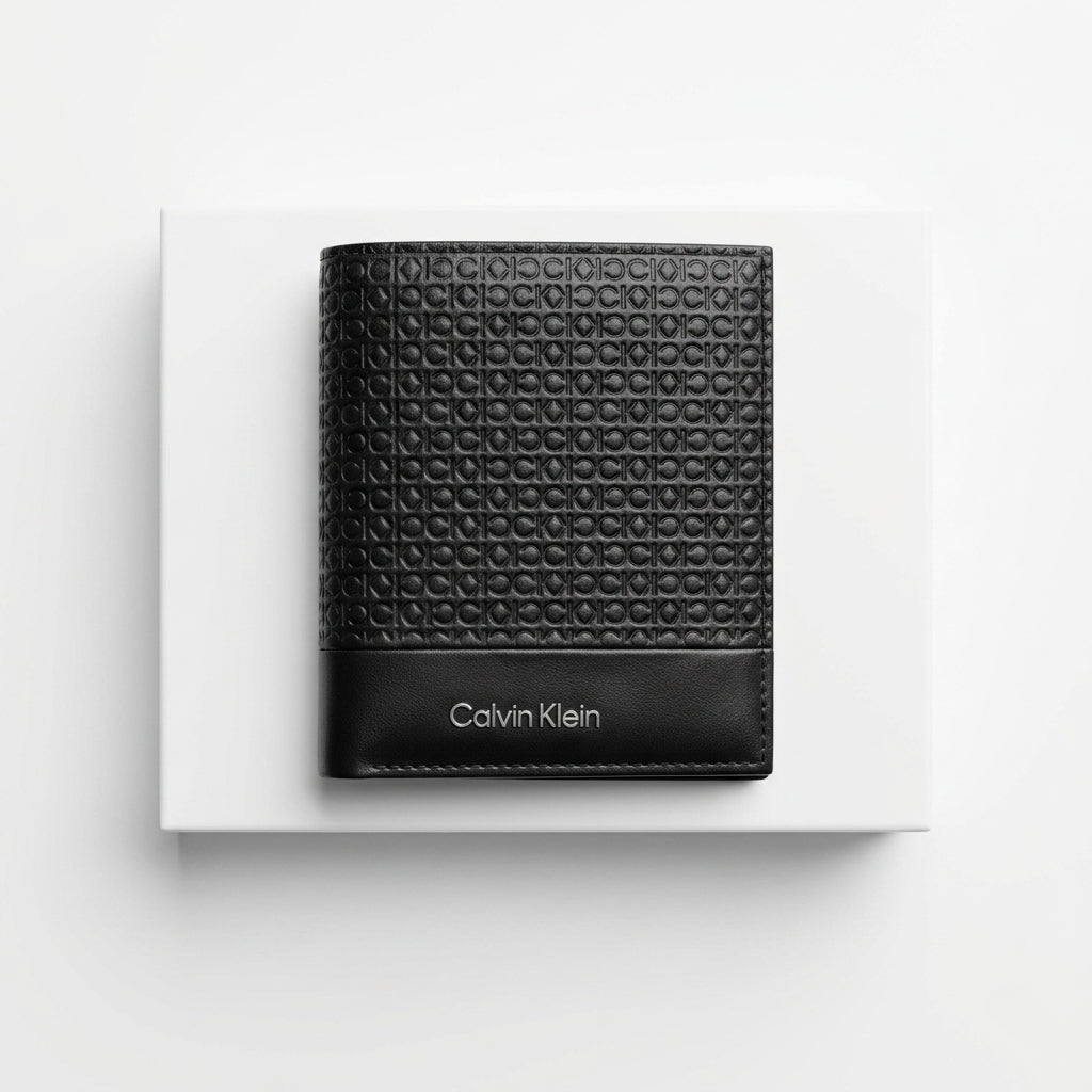 Men's Calvin Klein Premium Leather Wallet in Classic Black #0007