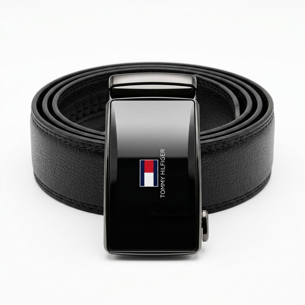 Tommy Hilfiger Men’s Leather Gift Set – Automatic Belt & Wallet #017