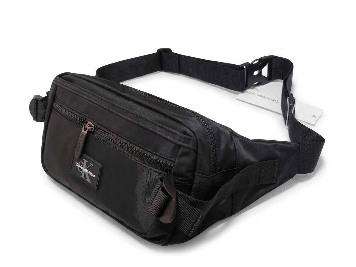 Calvin Klein Jeans Men's Black Multi-Zipper Waist Bag #0021