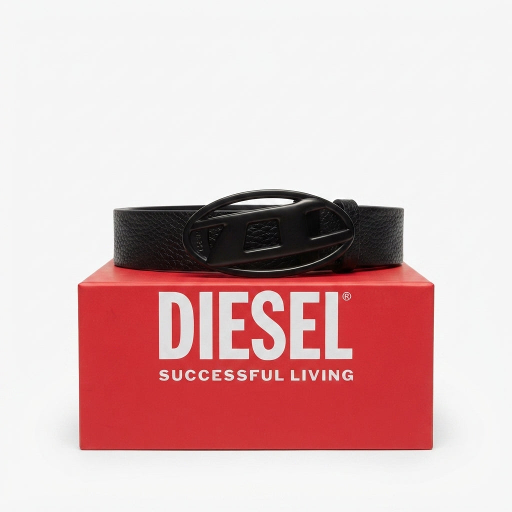 Diesel Reversible Leather Belt with Iconic Oval Buckle – Ultimate #0002