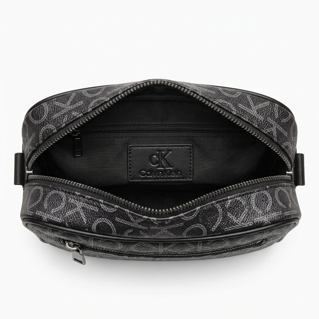 Calvin Klein Men's Monogram Toiletry & Pouch Bag - Black/Charcoal #0024