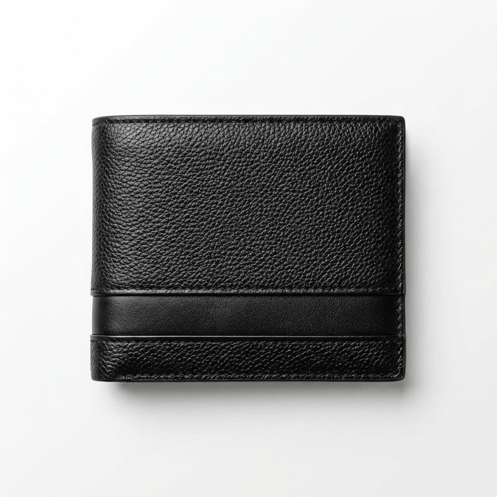 Calvin Klein Men’s Genuine Leather Bifold Wallet – Classic Black #0005