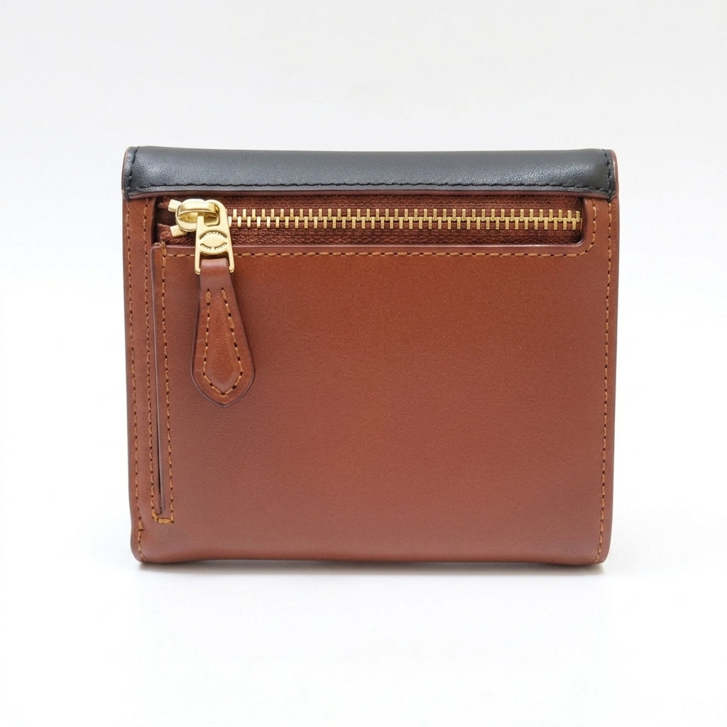 Coach Wyn Small Wallet in Colorblock Signature Canvas (Tan/Black) #0024