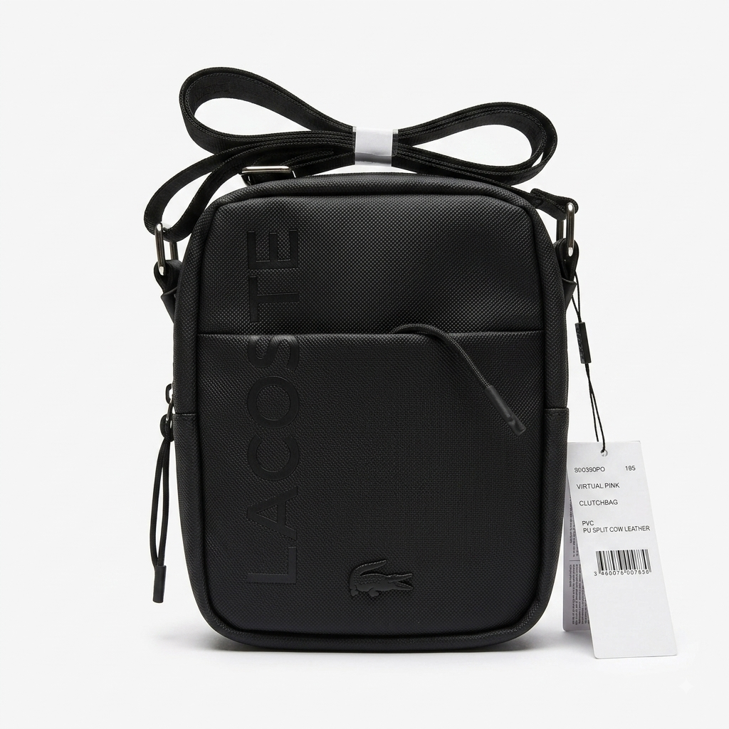 Lacoste Men's Vertical Black Crossbody Bag #0024