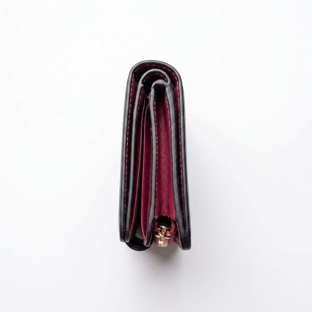 COACH Signature Floral Print Bifold Wallet – Berry / Fuchsia #0027