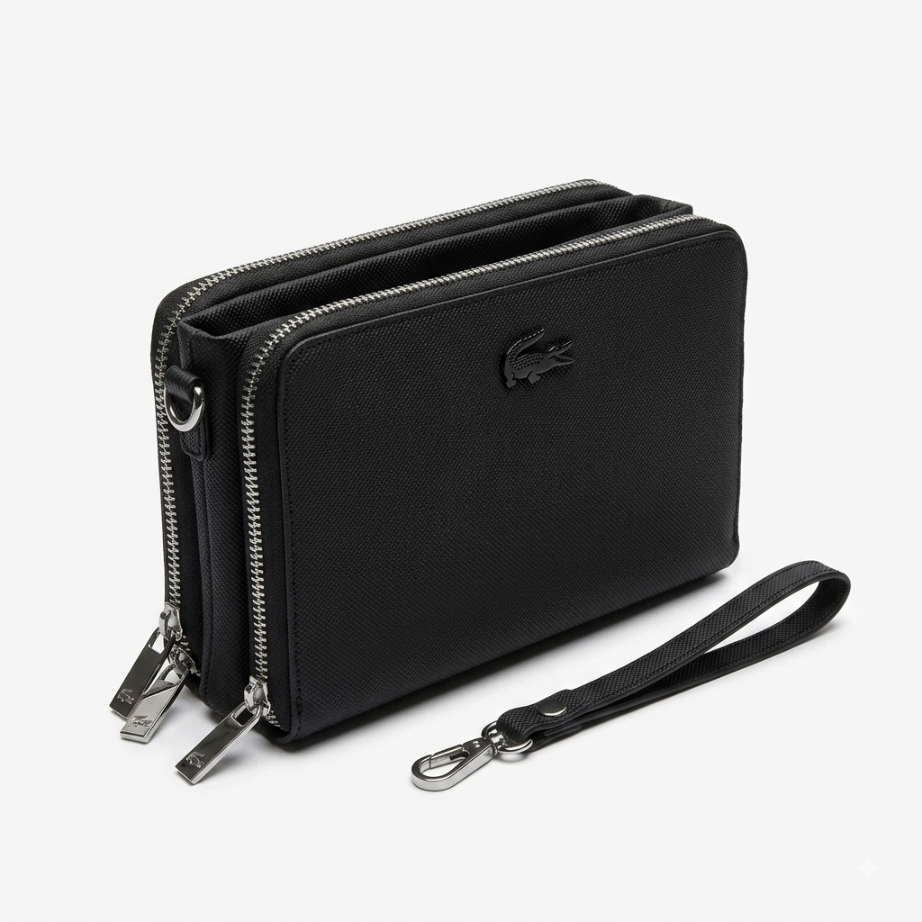 Lacoste black Leather Crossbody Handbag #0025