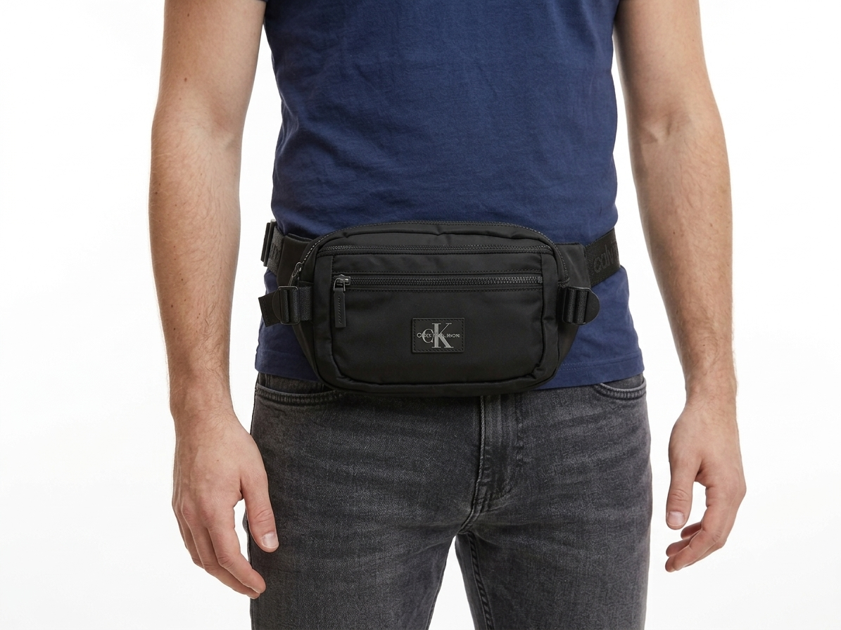 Calvin Klein Jeans Men's Black Multi-Zipper Waist Bag #0021