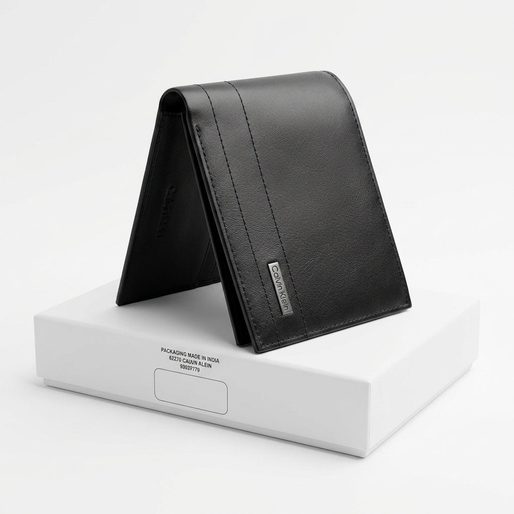 Calvin Klein Men's Classic Leather Bifold Wallet - Black #0002