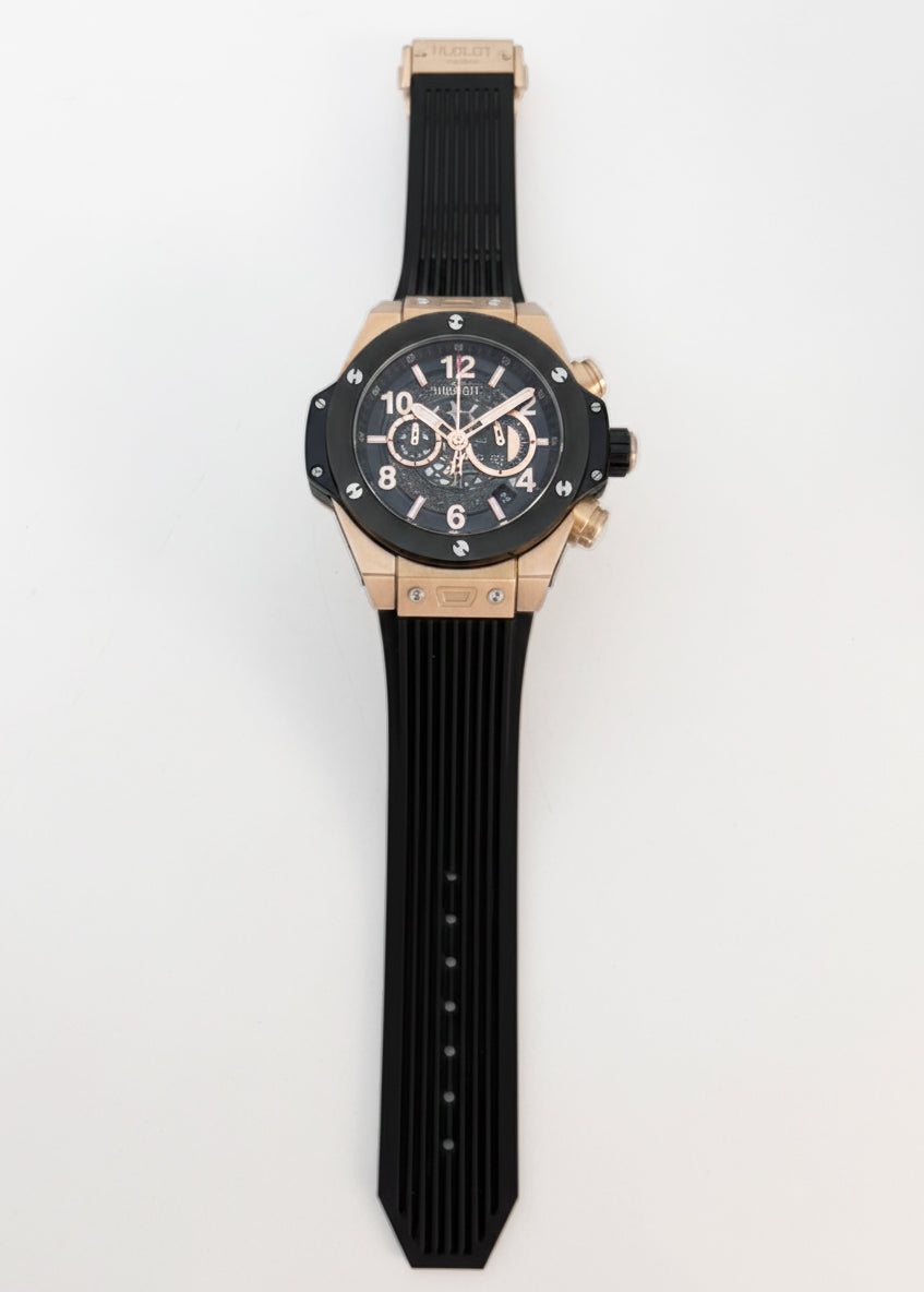 Hublot Big Bang Unico King Gold Ceramic 42mm Automatic Watch – Black Rubber Strap