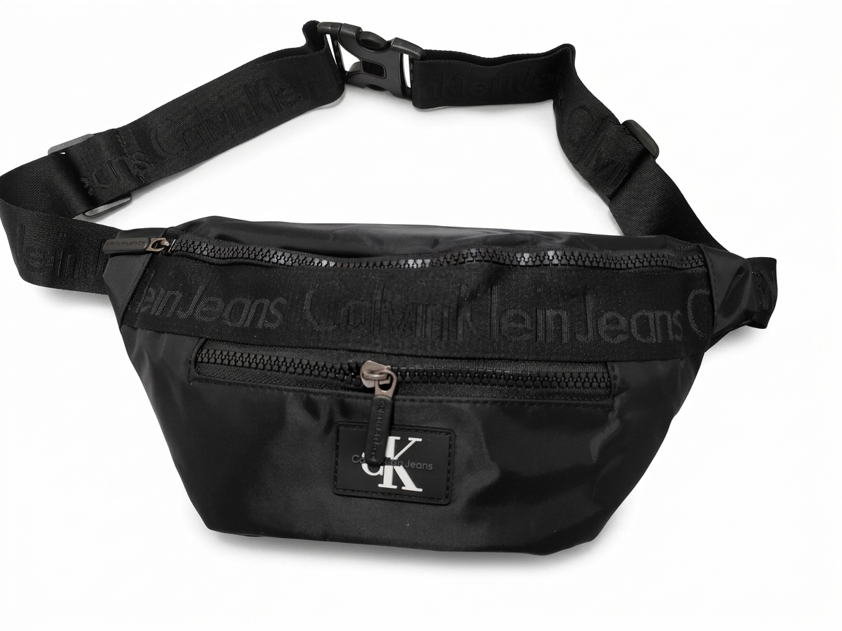 Calvin Klein Jeans Men's Black Nylon Logo Waist Bag