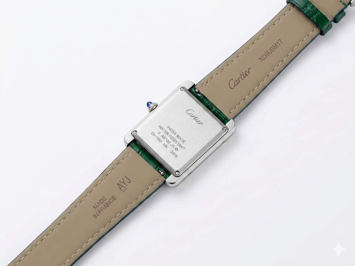 Tank Louis Cartier watch Green Strap Black Dial