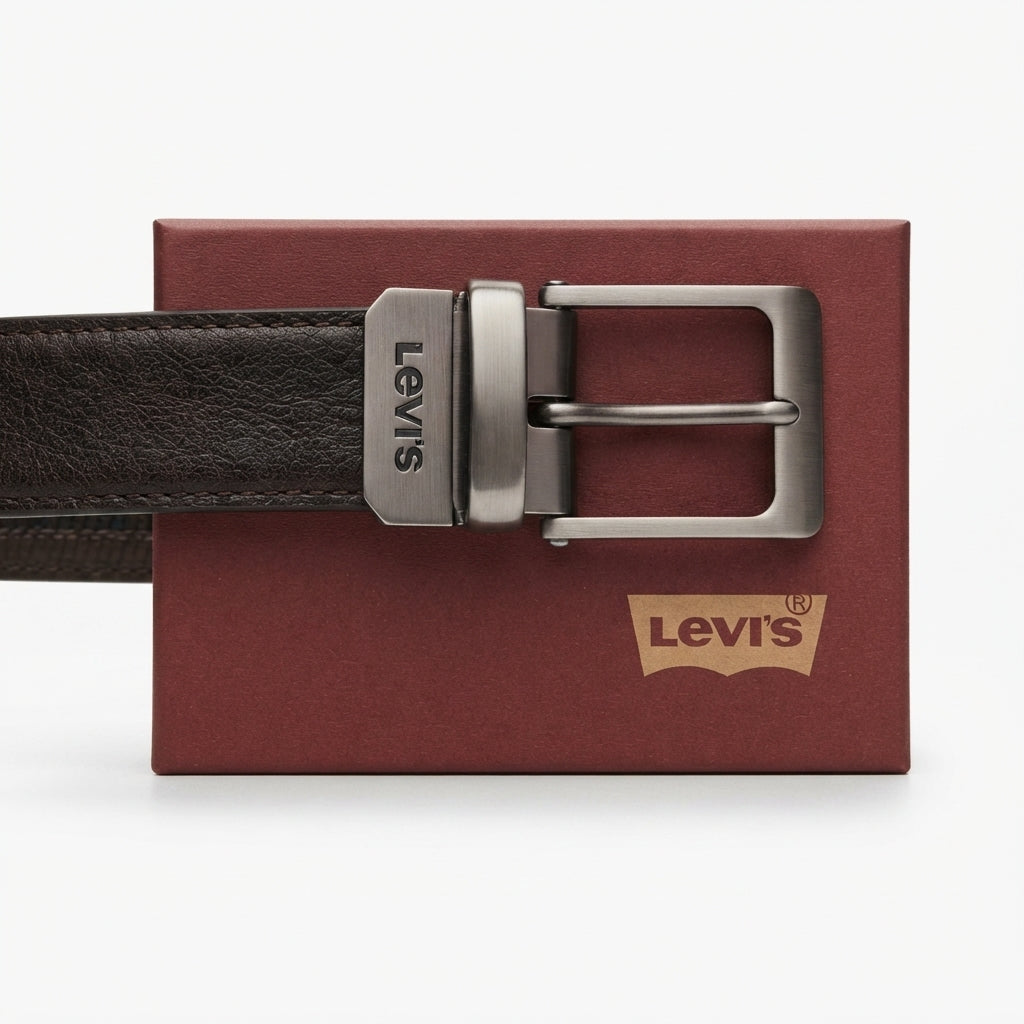 Levi's Men's Reversible Leather Belt (Black/Brown) #04