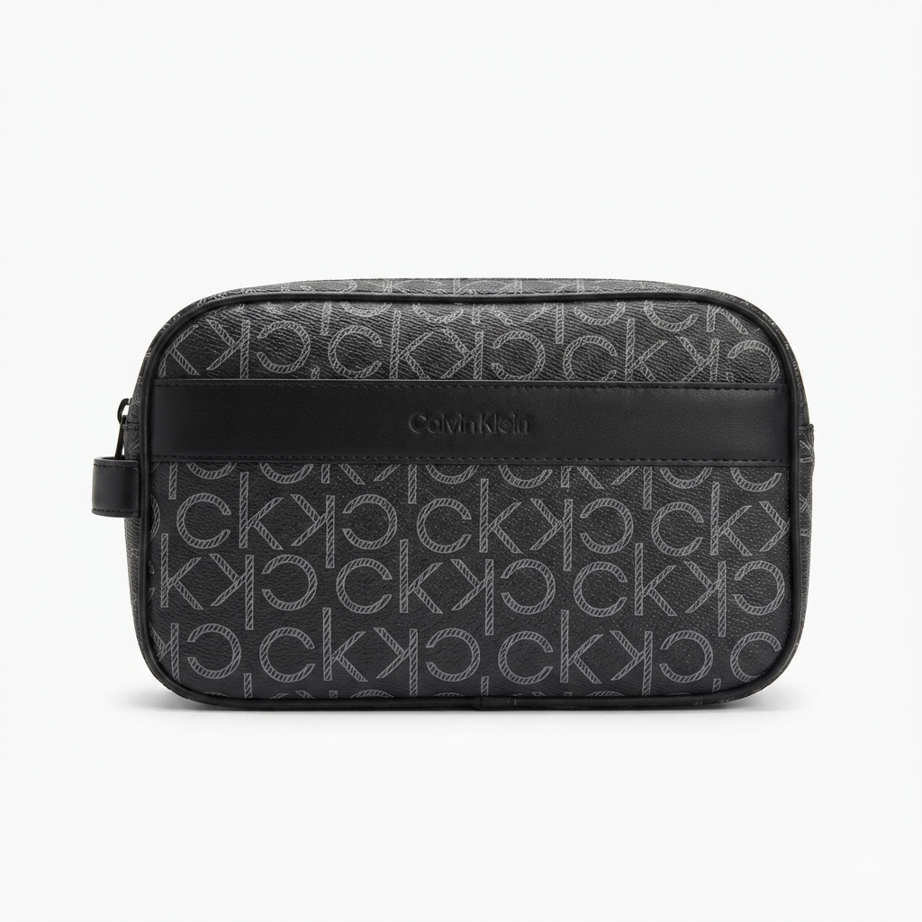 Calvin Klein Men's Monogram Toiletry & Pouch Bag - Black/Charcoal #0024