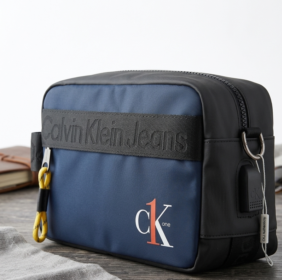 Calvin Klein Jeans Men's Crossbody Bag with Four Zippers and Branded Strap #0023