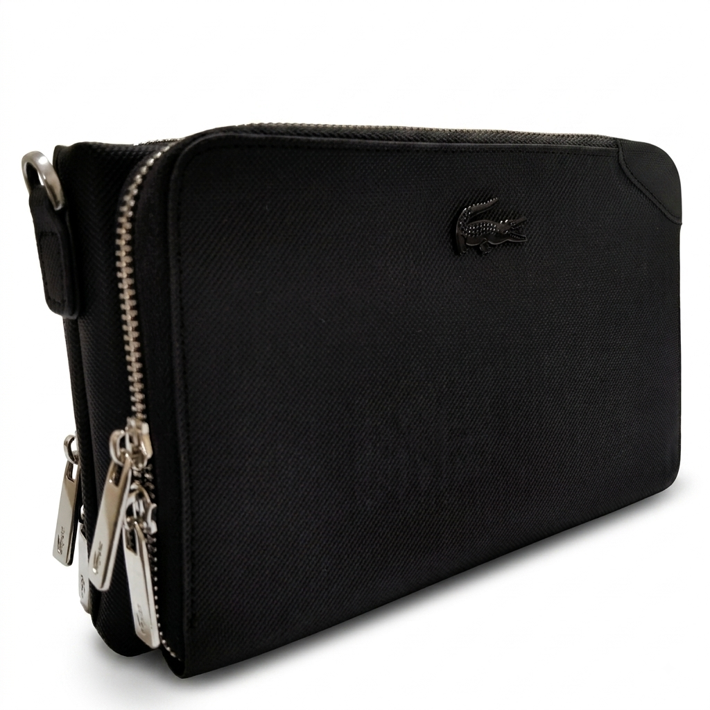 Lacoste black Leather Crossbody Handbag #0025