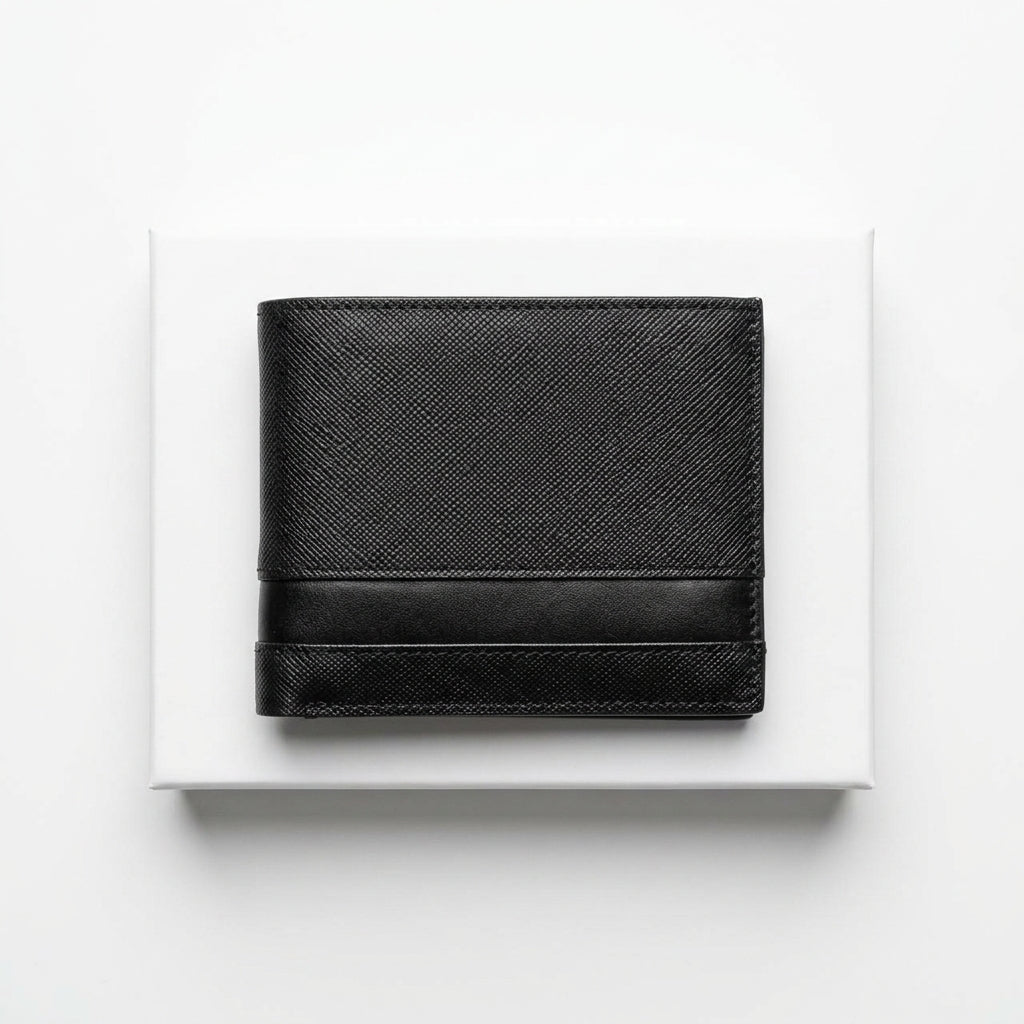 Calvin Klein Men's Genuine Leather Bifold Wallet with Coin Pocket - Black #0006