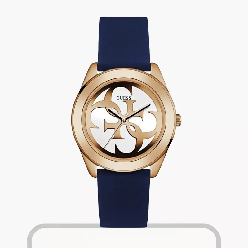 Guess G-Twist Women’s Analog Watch – White Dial & Blue Rubber Strap (Model W0911L6)