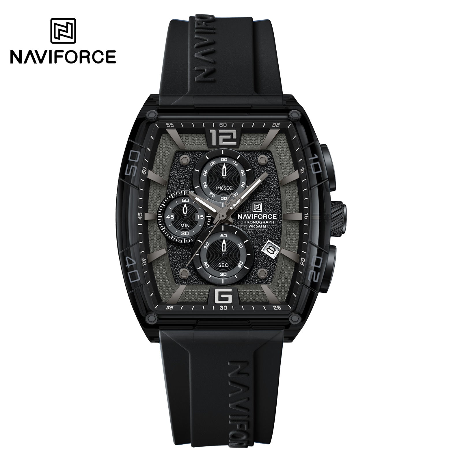 Naviforce Watch for Men NF6101 B/W/B