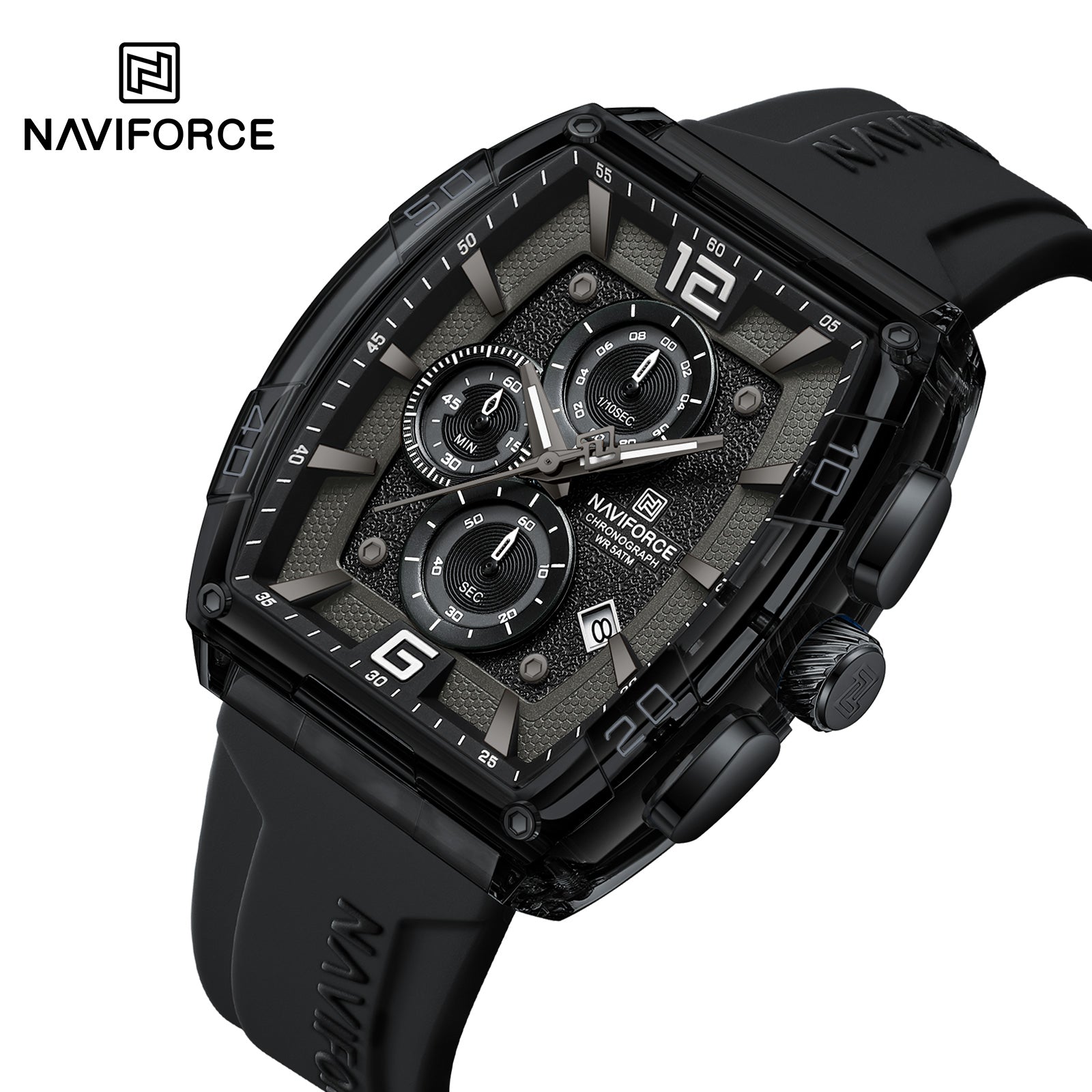 Naviforce Watch for Men NF6101 B/W/B