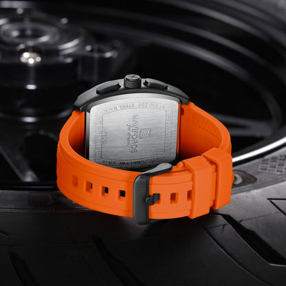 Naviforce NF8052 B/O/O Luminous Hollow Dial Barrel-shaped Sports Watch