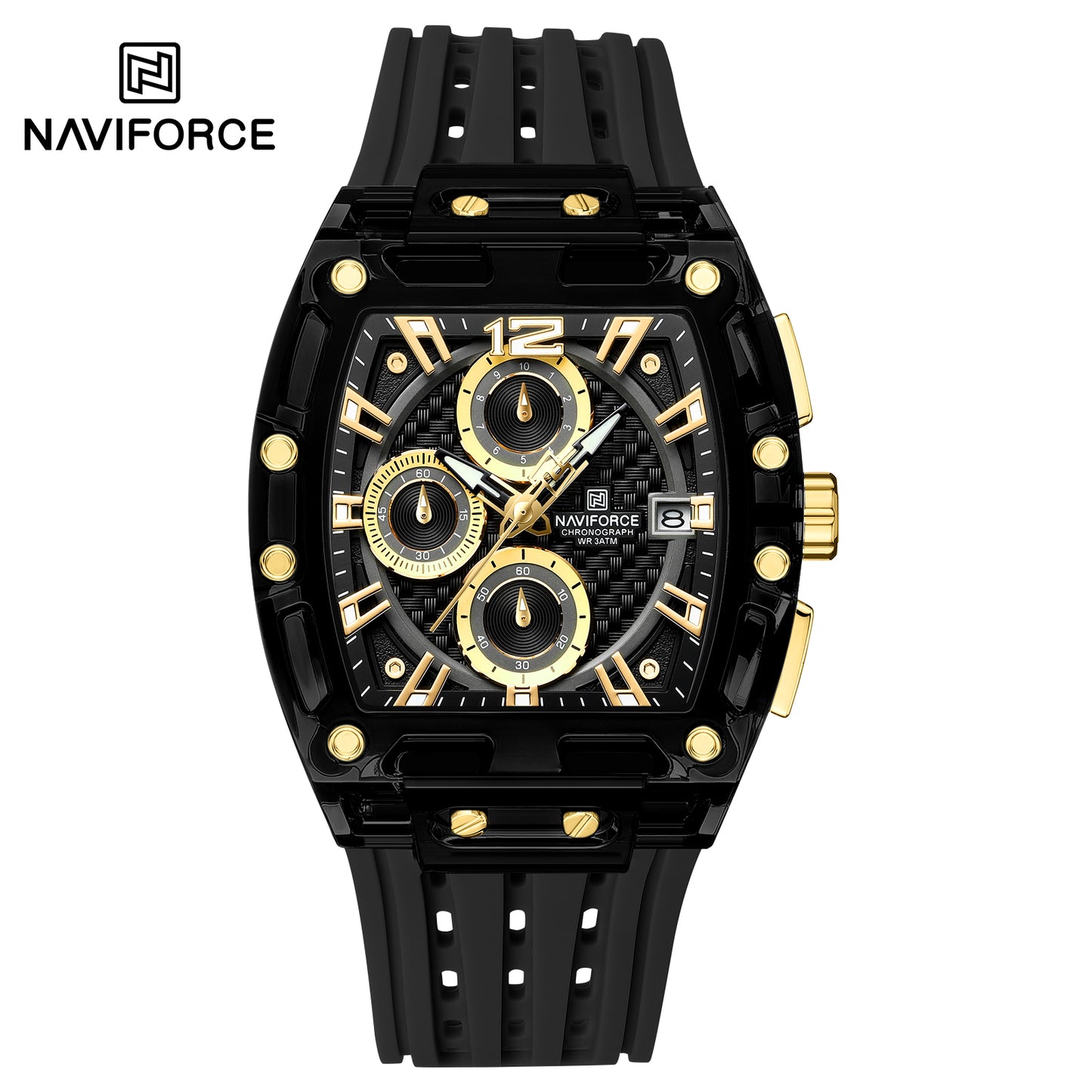 Naviforce NF7105 B/G/B Sports Transparent Men Watch