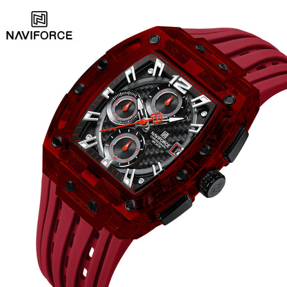 Naviforce NF7105 R/B/R Sports Transparent Men Watch