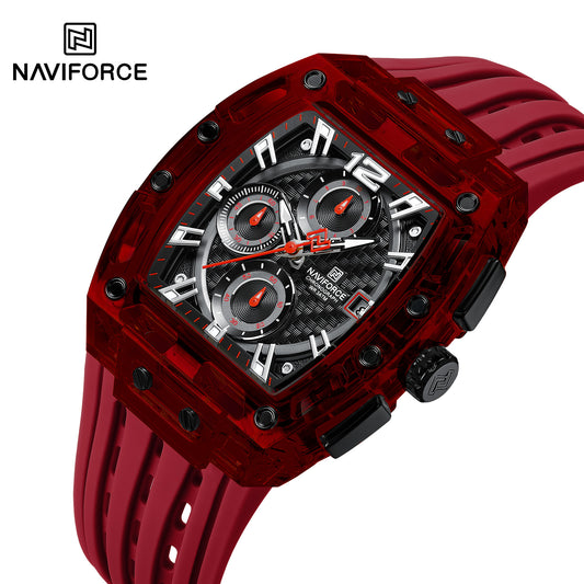 Naviforce NF7105 R/B/R Sports Transparent Men Watch
