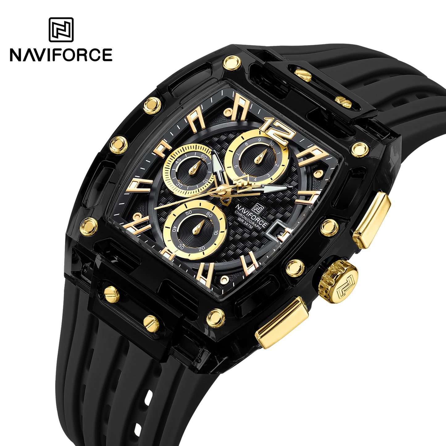 Naviforce NF7105 B/G/B Sports Transparent Men Watch