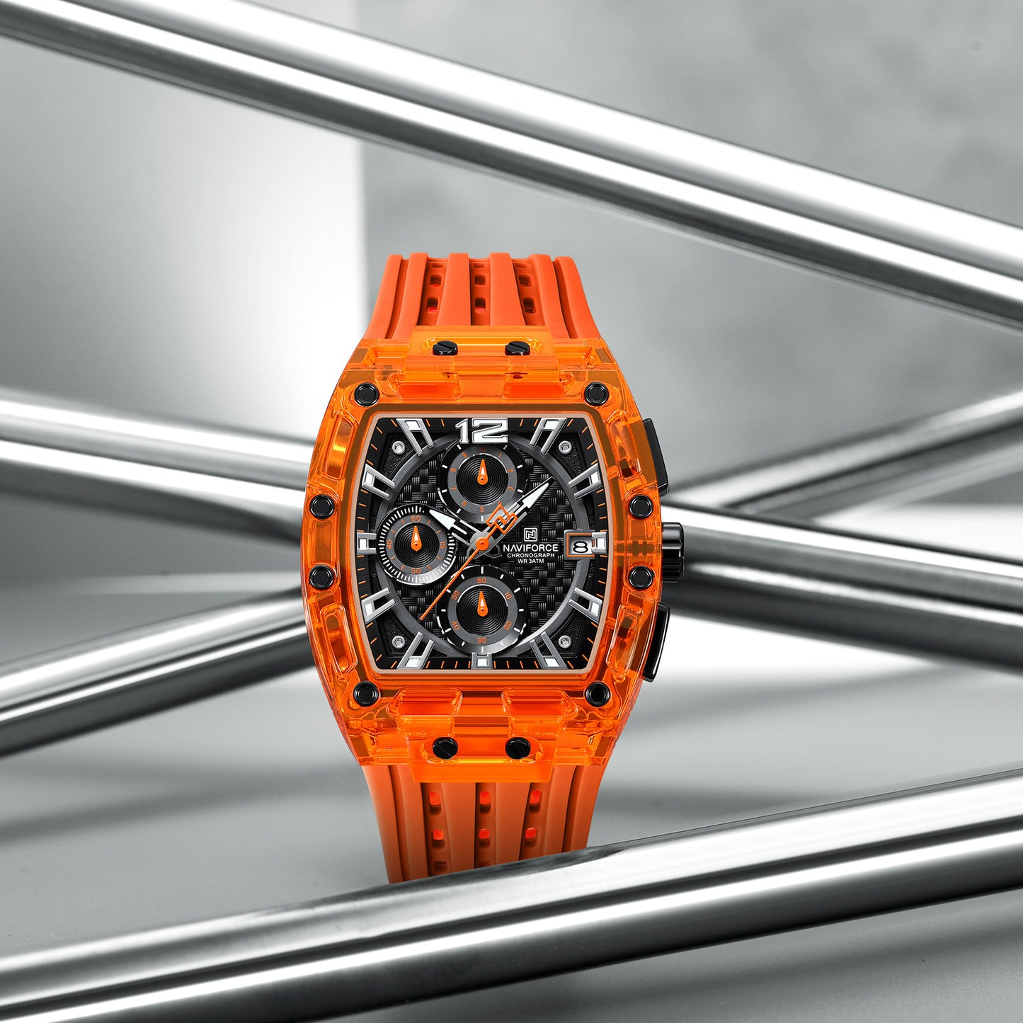 Naviforce NF7105 O/B/O Sports Transparent Men Watch