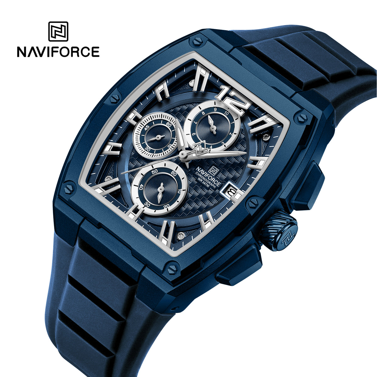 NAVIFORCE NF8050 BE/BE/BE Barrel-Shaped Case Waterproof Luminous Quartz Multifunction Men’s Watch