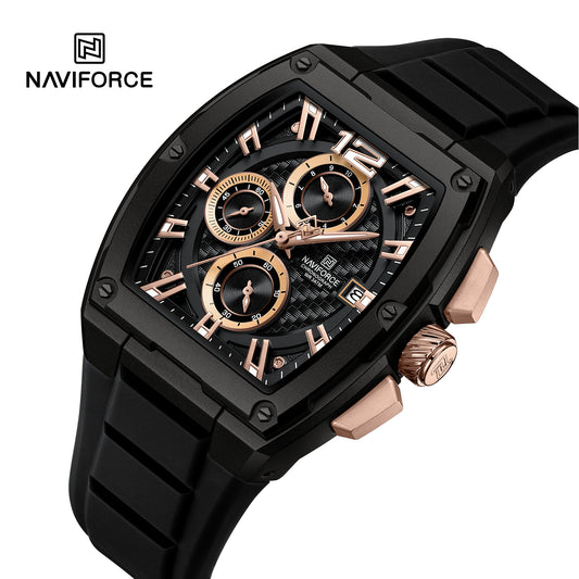 NAVIFORCE NF8050 B/RG/B Barrel-Shaped Case Waterproof Luminous Quartz Multifunction Men’s Watch