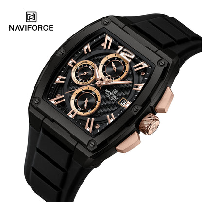 NAVIFORCE NF8050 B/RG/B Barrel-Shaped Case Waterproof Luminous Quartz Multifunction Men’s Watch