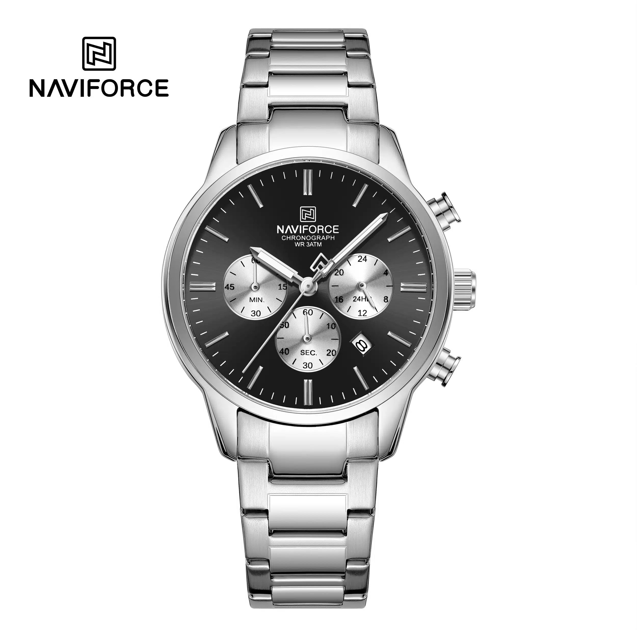 Naviforce Men’s Watch NF8076-S-B-S – Black Dial
