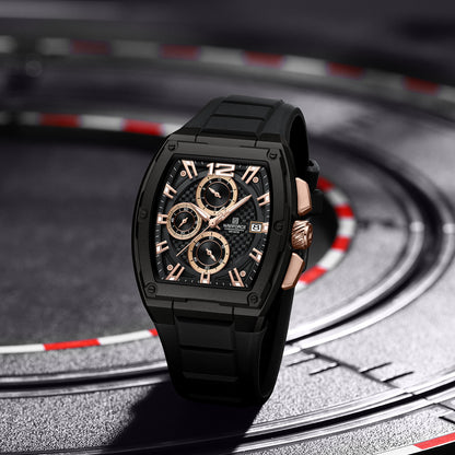 NAVIFORCE NF8050 B/RG/B Barrel-Shaped Case Waterproof Luminous Quartz Multifunction Men’s Watch