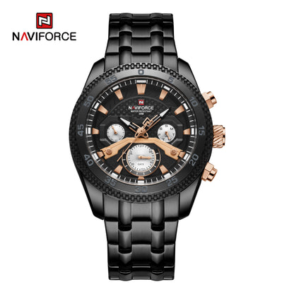 Naviforce NF9222 B/B Charm and Stylish Waterproof Multifunctional Quartz Watch for Men