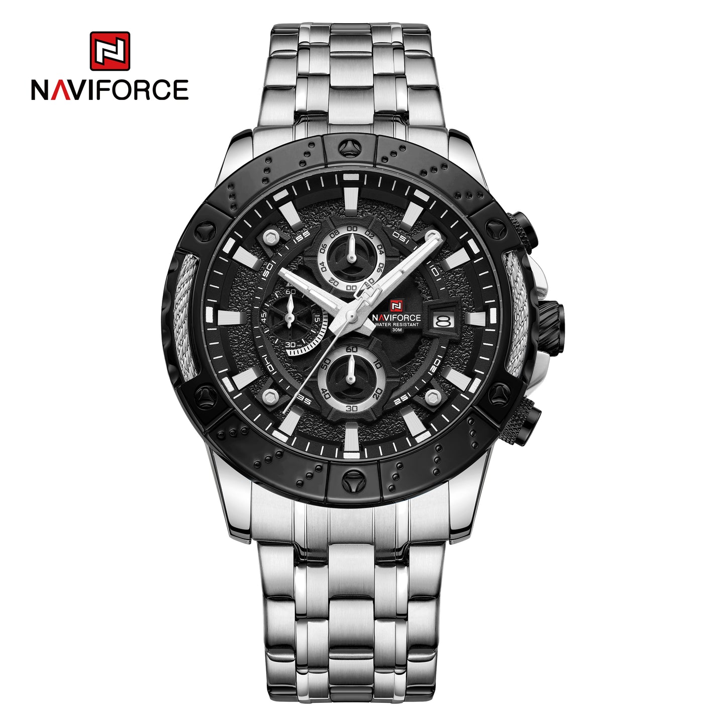 NAVIFORCE NF9227 S/W/S Hollow Mechanical Style Men’s Watch Trendy Fashion Waterproof Sports Luminous Wristwatch Gift for Boyfriend