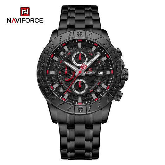 NAVIFORCE NF9227 B/R/B Hollow Mechanical Style Men’s Watch Trendy Fashion Waterproof Sports Luminous Wristwatch Gift for Boyfriend