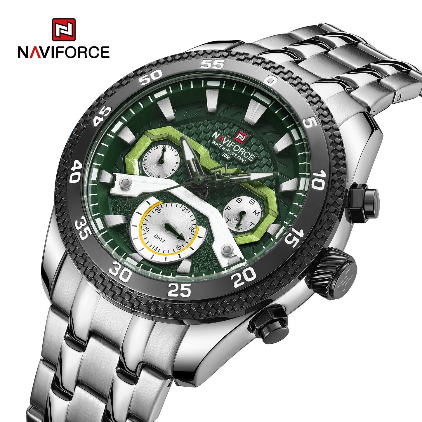 Naviforce NF9222 S/GN Charm and Stylish Waterproof Multifunctional Quartz Watch for Men