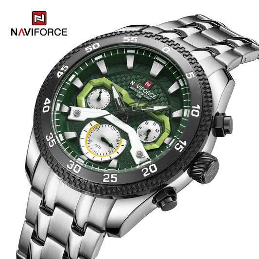 Naviforce NF9222 S/GN Charm and Stylish Waterproof Multifunctional Quartz Watch for Men
