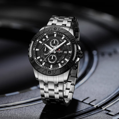 NAVIFORCE NF9227 S/W/S Hollow Mechanical Style Men’s Watch Trendy Fashion Waterproof Sports Luminous Wristwatch Gift for Boyfriend