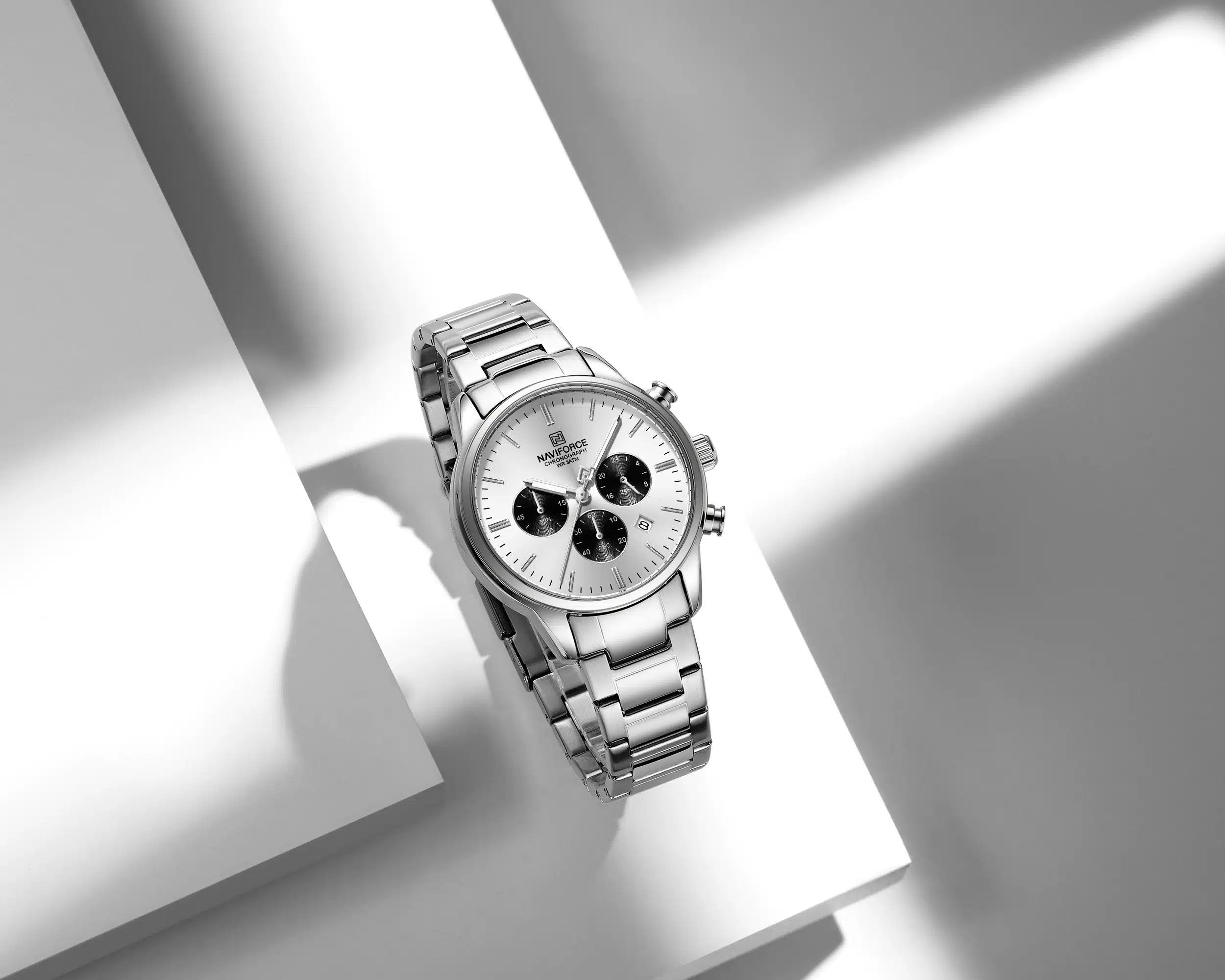 Naviforce Men’s Watch NF8076-S-W-S – Silver Dial