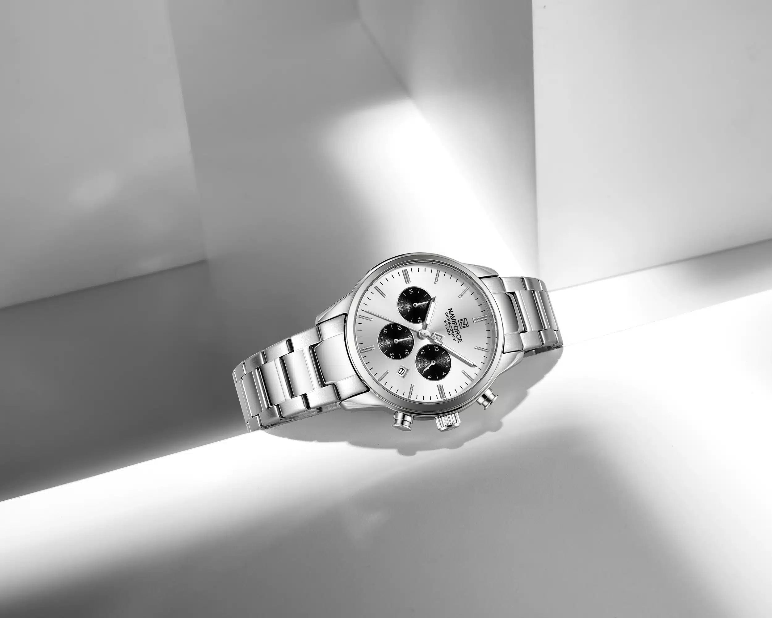 Naviforce Men’s Watch NF8076-S-W-S – Silver Dial