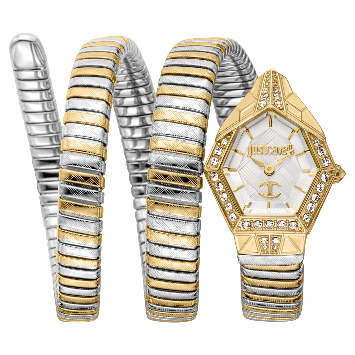Just Cavalli Just Cavalli Signature Snake Women’s Watch JC1L304M0055 – Silver & Gold Tone – 23 mm